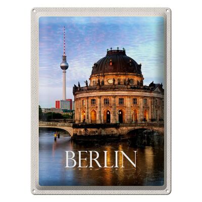 Blechschild Reise 30x40cm Berlin Deutschland Porträt Fluss