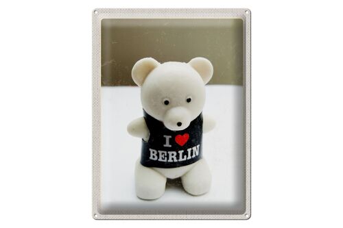 Blechschild Reise 30x40cm Berlin Deutschland Eisbär Figur