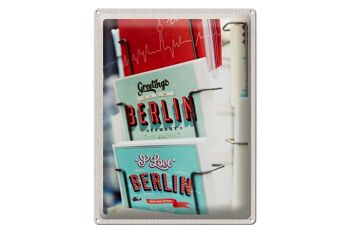 Panneau en étain voyage 30x40cm, carte postale Berlin Allemagne 1