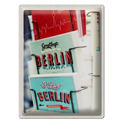 Blechschild Reise 30x40cm Berlin Deutschland Postkarte