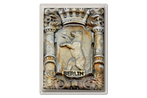 Blechschild Reise 30x40cm Berlin Deutschland Wappen Skulptur