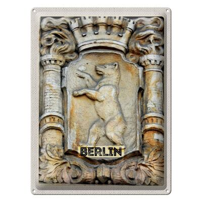 Cartel de chapa de viaje, escultura del escudo de armas de Berlín, Alemania, 30x40cm