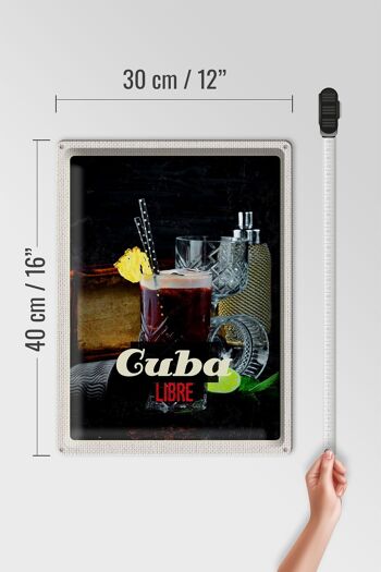 Plaque en tôle voyage 30x40cm Cuba Libre Cocktail 4