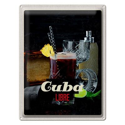 Plaque en tôle voyage 30x40cm Cuba Libre Cocktail