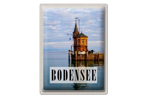 Blechschild Reise 30x40cm Bodensee Deutschland Haus See