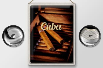 Signe en étain voyage 30x40cm, Cuba, caraïbes, Cigarette cubaine 2