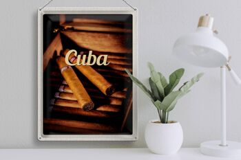 Signe en étain voyage 30x40cm, Cuba, caraïbes, Cigarette cubaine 3