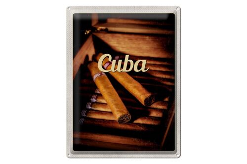 Blechschild Reise 30x40cm Cuba Karibik Kubanische Zigarette