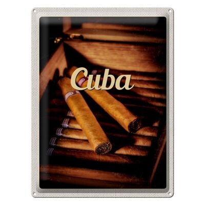 Targa in metallo da viaggio 30x40 cm Cuba Caraibi Sigaretta cubana