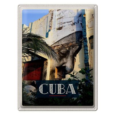 Cartel de chapa viaje 30x40cm Cuba Caribe pintura en la pared de la casa
