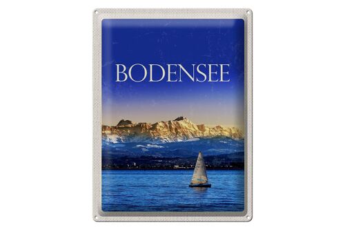 Blechschild Reise 30x40cm Bodensee Deutschland Bot See