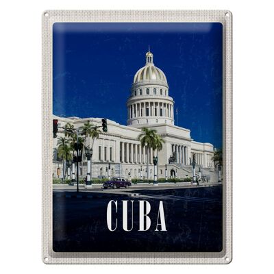 Targa in metallo da viaggio 30x40 cm Cuba Caribbean Capitol