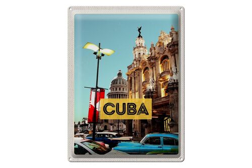 Blechschild Reise 30x40cm Cuba Karibik Innenstadt Urlaub