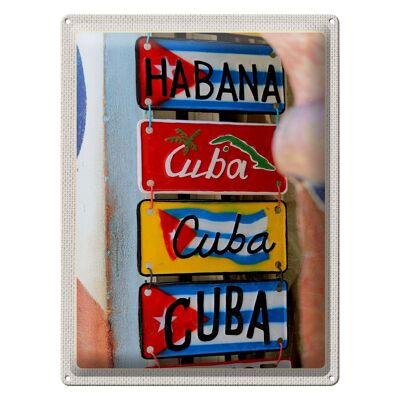 Targa in metallo da viaggio 30x40 cm Destinazione di viaggio Cuba Caraibi Habana