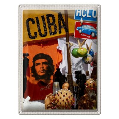 Targa in metallo da viaggio 30x40 cm Cuba Caraibi Che Guevara Havana Club