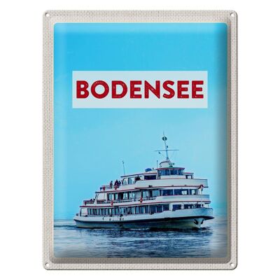 Blechschild Reise 30x40cm Bodensee Deutschland Schiff auf See