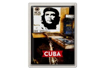 Signe en étain voyage 30x40cm, Cuba caraïbes Che Guevara démocratie 1