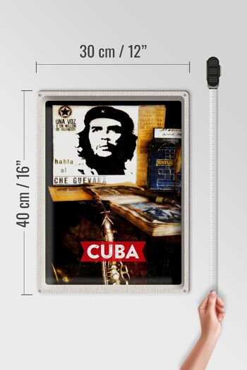 Signe en étain voyage 30x40cm, Cuba caraïbes Che Guevara démocratie 4