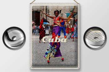 Signe en étain voyage 30x40cm Cuba Caraïbes Afro Dance Festival coloré 2