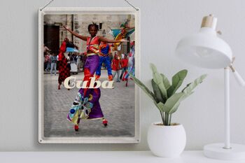 Signe en étain voyage 30x40cm Cuba Caraïbes Afro Dance Festival coloré 3