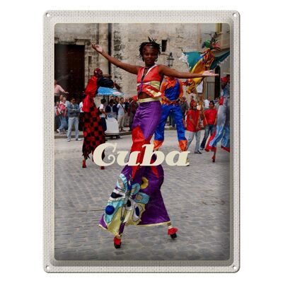 Cartel de chapa de viaje 30x40cm Cuba Caribe Festival de Danza Afro colorido