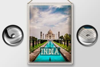 Panneau de voyage en étain, 30x40cm, inde, Taj Mahal, Agra Garden 2