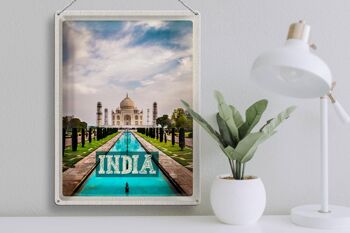 Panneau de voyage en étain, 30x40cm, inde, Taj Mahal, Agra Garden 3