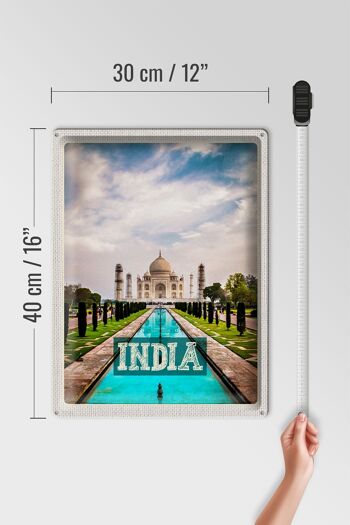 Panneau de voyage en étain, 30x40cm, inde, Taj Mahal, Agra Garden 4