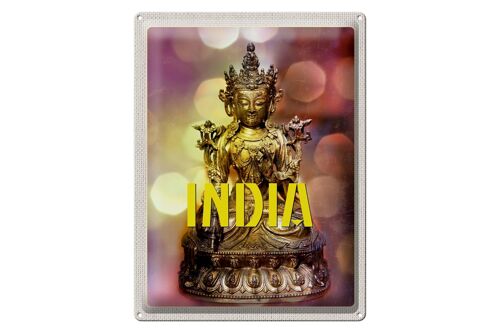 Blechschild Reise 30x40cm Indien Skulptur Shiva