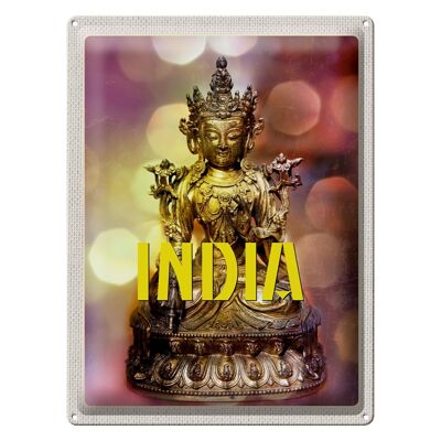 Targa in metallo da viaggio 30x40 cm India Scultura Shiva