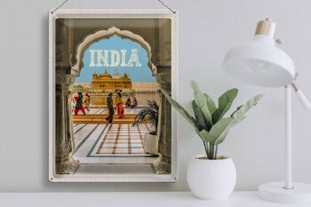 Panneau de voyage en étain, 30x40cm, Temple d'or indien, Amritsar 3