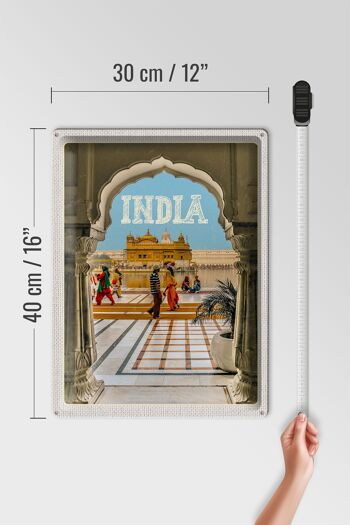 Panneau de voyage en étain, 30x40cm, Temple d'or indien, Amritsar 4
