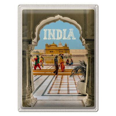 Targa in metallo da viaggio 30x40 cm India Golden Temple Amritsar