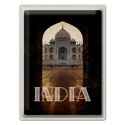 Targa in metallo da viaggio 30x40 cm India Tempio Induismo Nuova Delhi