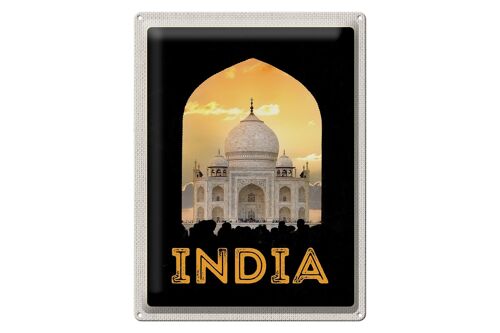 Blechschild Reise 30x40cm Indien Taj Mahal Panorama Bild