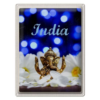 Cartel de chapa de viaje, 30x40cm, escultura de la India, elefante, Ganesha, hindú
