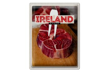 Signe en étain de voyage 30x40cm, nourriture irlandaise, viande de Steak rouge 1
