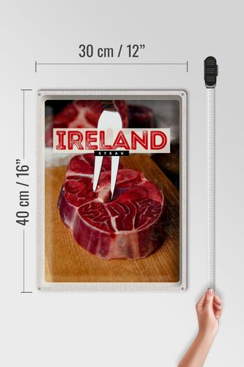 Signe en étain de voyage 30x40cm, nourriture irlandaise, viande de Steak rouge 4