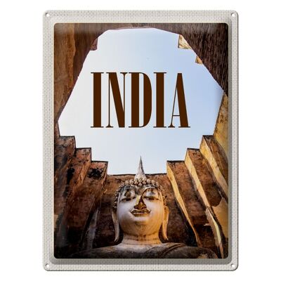 Cartel de chapa de viaje, escultura de lugares de interés de la India, 30x40cm