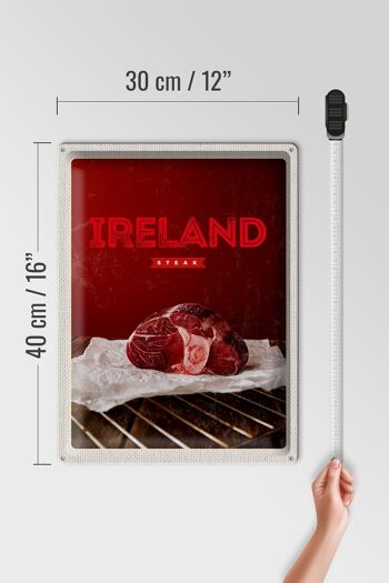 Plaque en tôle voyage 30x40cm Irlande meilleur steak rouge au four 4