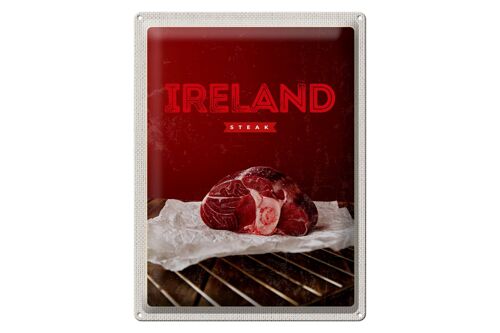 Blechschild Reise 30x40cm Irland bestes rotes Steak im Ofen