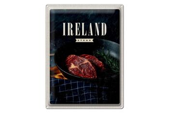 Plaque en tôle voyage 30x40cm Irlande steak poivre frit 1