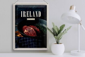 Plaque en tôle voyage 30x40cm Irlande steak poivre frit 3