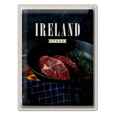Plaque en tôle voyage 30x40cm Irlande steak poivre frit