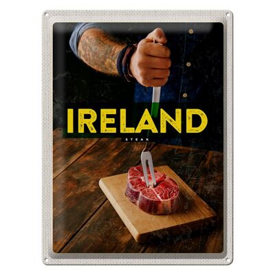 Cartel de chapa de viaje 30x40cm Irlanda Irish Hereford Steak