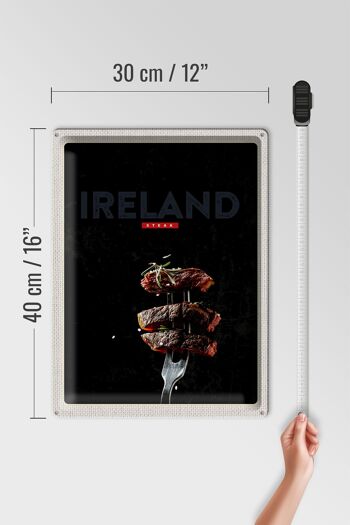 Fourchette à Steak de viande d'irlande, signe en étain de voyage 30x40cm 4