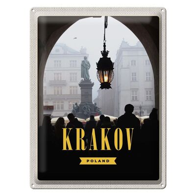 Cartel de chapa Travel 30x40cm Vista del bazar de la ciudad de Cracovia