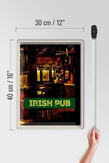 Signe en étain voyage 30x40cm, Pub irlandais, bière de Pub irlandais 4