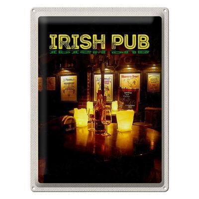 Cartel de chapa de viaje, 30x40cm, Irlanda, Pub irlandés, vino, alcohol