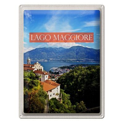 Cartel de chapa Travel 30x40cm Lago Maggiore Montañas Naturaleza Mar